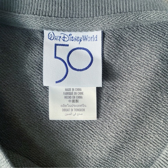 Walt Disney World 50th Anniversary Dolman Sleeve Sweatshirt Dark Grey Size L - Picture 7 of 9